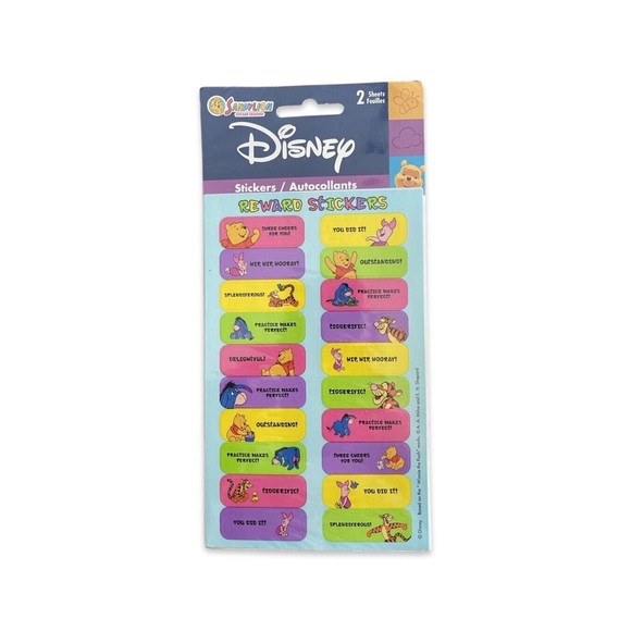Disney Winnie The Pooh Reward Stickers 2 Sheets Sealed NEW Sandylion Tigger - Picture 1 of 2